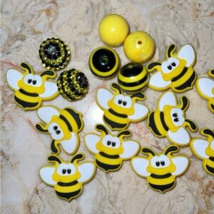 Yellow and Black Bee Themed Beads